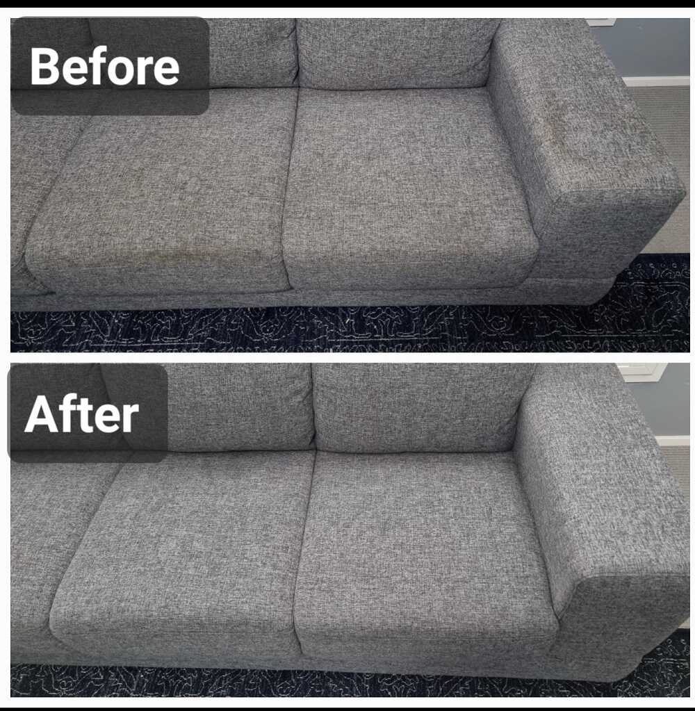 before and after sofa cleaning